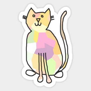 Pale Yellow Crystal Cat Sticker